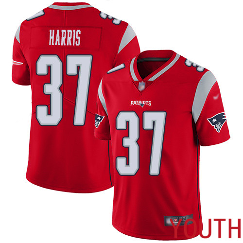 New England Patriots Football #37 Inverted Legend Limited Red Youth Damien Harris NFL Jersey->youth nfl jersey->Youth Jersey
